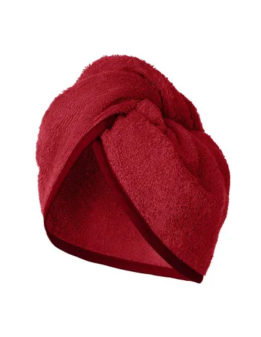 Czerwony ręcznik do włosów turban