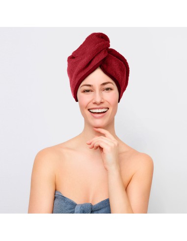 Red turban hair towel