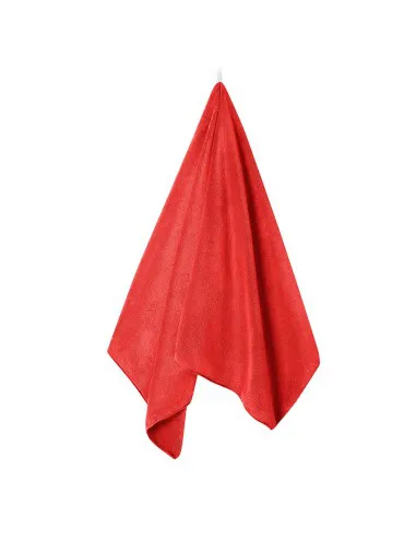 Quick-drying red microfiber towel