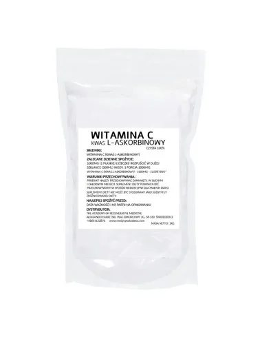 WITAMINA C, KWAS L-ASKORBINOWY 1kg, CZYSTA 100%