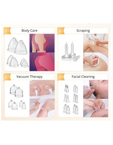 Professional device for electrostimulation, body shaping, vacuum therapy, massage, weight loss