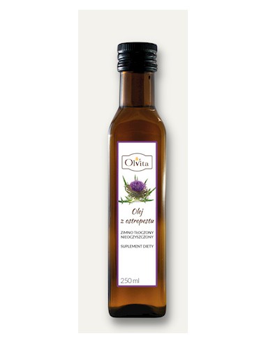 Thistle oil cold-pressed, unpurified, dietary supplement 250ml.