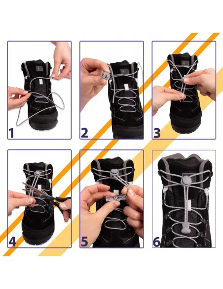 Sportowe sznurówki bez wiązania czerwone 100cm