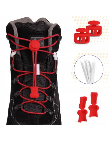 Sports laces without binding red 100cm