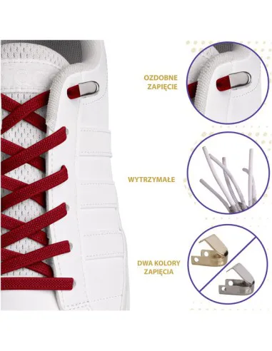 .Tieless laces red with metal pins
