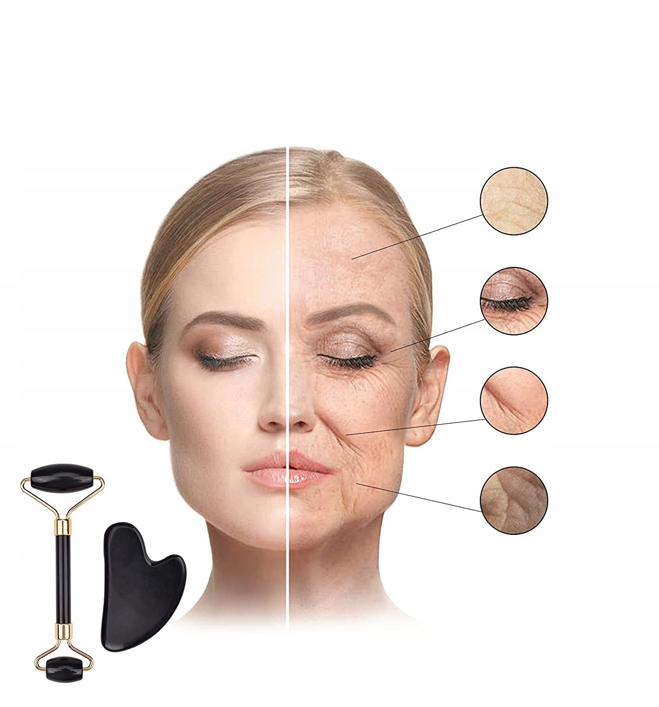 .Masażer do twarzy z płytką GUA SHA.